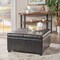 GDF Studio Berkeley Espresso Leather Storage Ottoman Coffee Table